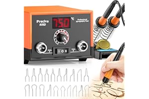 Brandmalstation, Preciva Brandmalerei Set 935D Bastelset Lötstation Lötkolben Set, Dual Brennkolben mit Displayanzeige 250-750 ℃ Holzbrennstation mit 20-teilig Spitzen für Holz, Leder und Kork DIY