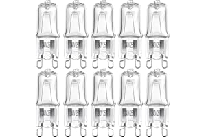 FOXNSK 10 Pack Wax Burner Bulbs, Replacement Bulbs for Wax Melt Burners Electric, G9 Halogen Wax Melt Bulb 25W 230V Up to 2000H 3500K Warm White Dimmable