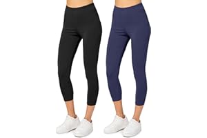 Merry Style Leggings Donna 3/4 Pantaloni Capri Morbidi e Confortevoli Leggins Donna in Cotone Traspirante Elastici e Delicati sulla Pelle Sensibile MS10-199