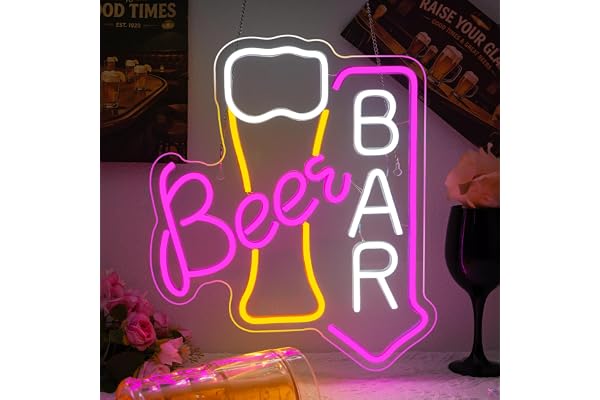 Wanxing Enseigne néon pour décoration murale, lampe néon pour bar à bière, panneau lumineux néon pour bar, bar à bière, décoration d'intérieur, magasin, boîte de nuit
