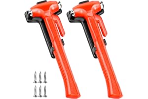 ALFFREUDE 2 Stück Auto Hammer Notfallhammer großes KFZ Fenster Nothammer Notfall Hammer Autoscheibe Sicherheitshammer Rettungshammer mit Gurtschneider & gehärteten Spitzen fürs Auto, Bus, PKW, LKW