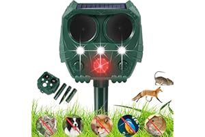 Joomouney Ultrasonic Cat Repellent Garden, Fox Deterrent 5 Modes Waterproof Adjustable Outdoor, Green-BY4