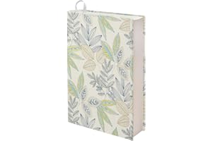 Kuiaobaty Fundas de libro de arte con textura de hojas para libro de la Biblia, cubierta de tela con estampado de hojas para novela de tapa blanda, regalos para amantes de los libros