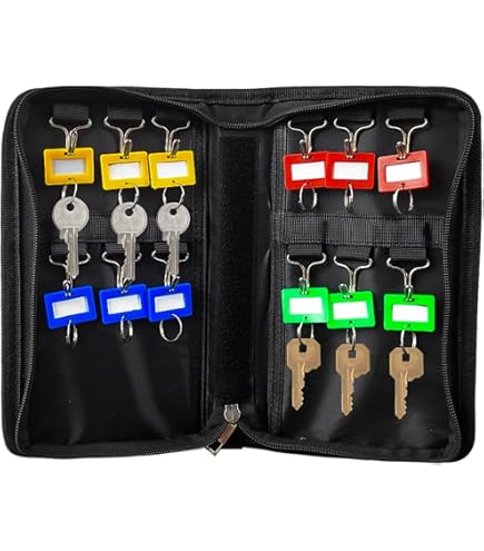 Quctak Schlüssel Organizer Mit 54 Haken - Feuerfestes Schlüsseletui Wasserdicht