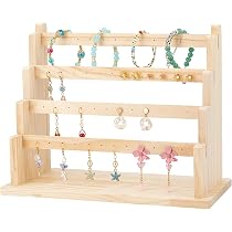SING F LTD Espositore Per Orecchini A L – 5 Pezzi In Plastica Nera Con 48 Fori (24 Paia), 132x86,7x35,5 Mm - 2