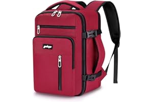 YOKGO Reiserucksack Rucksack Handgepäck Flugzeug 40x20x25 CM 20L Für Ryanair Untersitz Reise, Tasche Mit Nassfach, 15.6 Zoll Laptop Kabinentasche Backpack Für Weekender, Business, Arbeit (Rot)