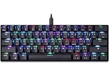 Motospeed CK61 60% Mechanical Keyboard Portable 61 Keys RGB LED Backlit Type-C USB Wired Office/Gaming Keyboard for Mac, Andr