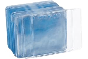 Amazon Basics - Lot de 50 porte-badges, format horizontal, transparent