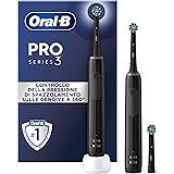 Oral-B Spazzolino Elettrico Ricaricabile Pro 3 3900, Sensore di Pressione Luminoso, Batteria a Lunga Durata, 3 Testine, 2 Spa