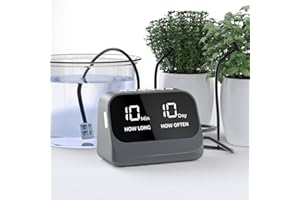 YITIKA Automatic Watering System for Potted Plants, Plant Waterer with Smart Programmable Timer, Waterproof LED Display & Large Capacity Battery, Precise Distribution of Water, Gray