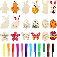 40 Stück Halloween Holz Anhänger Bastelset - DIY Bemalen Für Fensterdeko & Party