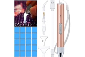 Maitys Penna di Diamante Pittura Penna di Trapano a Punta con Luce 5D DIY Strumento di Pittura a Diamante con 20 Pezzi Argilla Colla di Pittura 5 Pezzi Testa di Ricambio Penna di Diamante Pittura