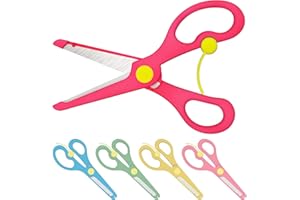 Enid Store Kinderschere ab 2 Jahre mit Sicherung | Rechts- und Linkshänder Kinder Schere mit Feder | Rosa