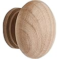 Mimhooy 15pcs Wood Knobs Unfinished Wooden Cabinet Drawer Furniture Pull Knobs(Diameter: 1-19/64 Inches, Height: 1 Inch)
