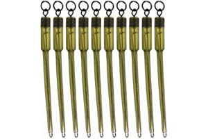 Jorzer 10Pcs Carp Fishing Connector Steel Swivels PVA Tube Bag Stems European Fishing Gear Carp Quick Change Swivels Carp Rig Fishing Accessories Kit - Green