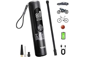 YANTU | Tyre Inflator Air Compressor - 150 PSI Digital Tyre Pressure Gauge, Bike Pump Electric for Presta Valve or Schrader Valves - Type C Charging - Bike Pumps For All Bikes, Mini Air Compressor