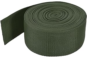 sourcing map 10 Yard/30ft Lightweight Polypropylene Webbing Strap 5cm(2") Backpack Strapping Band Army Green for Outdoor Luggage Cargo Straps