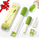 Flaschenbürsten-Set, Babyflaschen-Reinigungsset mit Silikonbürste, Nippelbürste, Strohhalmbürste, 4 in 1 Flaschenreinigungswe