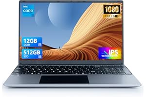 Hcjip Ordenador Portátil 15,6 Pulgadas, 16GB DDR4 512GB SSD Laptop, Procesador de Cuatro Núcleos N5095 PC Portátil, 1080P FHD, 2.4/5G WiFi, Bluetooth, Mini HDMI, USB 3.0, Type C