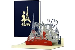 Diese Klappkarten Tarjeta Regalo Viaje Sorpresa - Tarjeta 3D con Viajes para Regalar - Vale Regalo Viaje a París con Sobre y Diseño Desplegable - Diseño de Paris