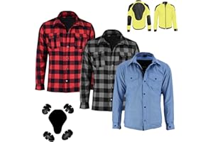 REXTEK Camisa de franela para motocicleta para hombre, chaqueta de moto, chaqueta de protección extraíble blindada reforzada con fibra de aramida, aprobada por CE (EN-17092)