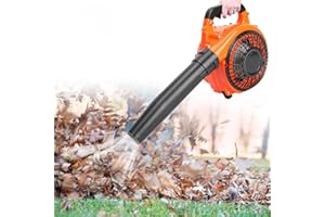 Calager Cordless Leaf Blower,26CC 2-stroke Engine Petrol Leaf Blower,Powerful Gas Powered Leaf Blower,Small Lightweight Handheld Leaf Blower Air Blower Garden Blower for Lawn Yard (Orange)