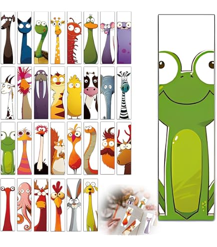 30 Segnalibri Magnetici Animali Per Bambini - 4x15 Cm, Impermeabili, Regalo Per Lettori E Scuola