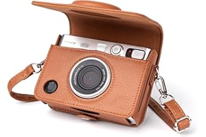 MUZIRI KINOKOO Housse pour instax Mini Evo caméra, Étui de Protection en Cuir PU Compatible avec pour Fuji instax Mini Evo instantané - Mini Evo Case avec Bandoulière