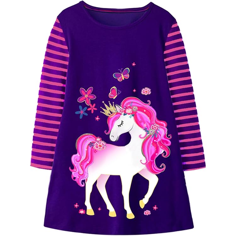 PATPAT Kleutermeisjes jurk set met lange mouwen, kinderjurk voor schoolstart, set van 2 feestelijke meisjesjurken met vlinderpatroon voor verjaardag, feest, banket, bruiloft, vakantie, maat 83-140