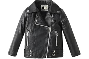 Lengender Bambino Cappotto Ragazzi Giacca in Ecopelle Giacca Motociclista Primavera Autunno 2-9 Anni