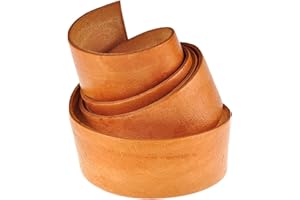 esnado Cinturino in Pelle, Piatto, Larghezza 1 m, Colore: a Scelta (Larghezza 40 mm, Marrone Naturale) | Vera Pelle | conciata al vegetale | Artigianato, Decorazioni, Medievale