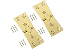 TERF® Heavy Duty Polished Brass Counter Flap Hinges 100mm X 32mm (4'' X 1 1/4'') Counterflap Hinge use for Pub Bar Shop Counter Flap Hatch Open Up Fittings including Fixing Screw - Pack of 2