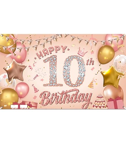 5° compleanno decorazione per ragazza quinto compleanno banner in oro rosa
