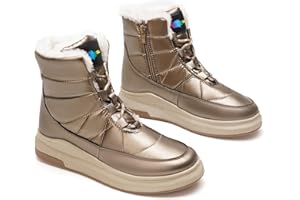 GLAMORA Botas de nieve mujer invierno impermeables y térmicas con forro de pelo, botines cálidos antideslizantes y cómodos para trabajo, montaña, senderismo, ciudad o actividades al aire libre