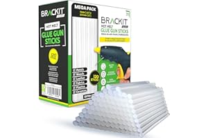 brackit EXTRA LONG Hot Glue Sticks, Gun Refill Pack, 120pcs - 11mm X 255mm - For Use on Larger Hot Melt Craft Guns.