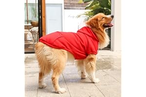 AMAONE Wasserdichte Hundemantel Winter Warme Jacke Hunde Welpen Pullover Junge Für Kleine Mit Tasche - Warmer Hund Medium Hoodie Herbst Kleidung Winter Fleece Haustierkleidung Hunde (1107DEBKA-RED, XXXXXL)
