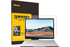 Adeway Protector de pantalla de vidrio Surface Book 3/ Surface Book 2 15 pulgadas, vidrio templado/instalación de ensayo/alta sensibilidad/dureza 9H / HD transparente