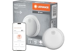 LEDVANCE SMART+ Rilevatore di fumo con tecnologia WiFi, certificato secondo la norma EN 14604, bianco, plastica