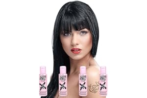 CRAZY COLOR Crazy Colour Semi Permanent Hair Dye By Renbow Black No.30 (100ml) Box of 4