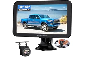 PARKVISION Rückfahrkamera Auto mit Nachtsicht, Rückfahrkamera Nachrüsten System mit 7" LCD Auto Monitor, Rückfahrkameras Kabel 12V-24V für Wohnmobil, Wohnwagen, LKW, PKW, SUV, Pickups