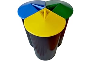 Zanvic Cubo de Reciclaje Resistente con 3 Compartimentos, Negro, Pequeño