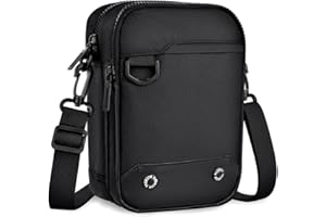 JUYANO Sac Bandoulière Hommes Petit Sacoche Bandoulière Homme et Femme avec Plusieurs Poches Nylon Casual Sacs Bandoulière Homme pour Travail Voyage et Sports Noir