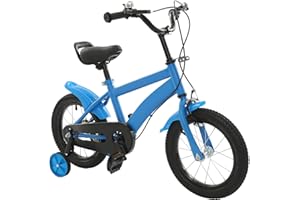 AOOUNGM Vélo Enfant 14 Pouces réglable en Acier au Carbone Vélo pour Enfant garçon Fille avec Roues stabilisatrices Convient pour 3 à 6 Ans