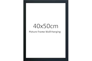 DECORO 40x50 cm Black Frame, Black Wood Finish, Picture Poster Frame, Portrait, Landscape Display Rectangle 19x15 inch Frame (Black Photo Frame)