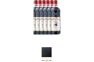 UNBEKANNT Killepitsch Kräuterlikör 6 x 0,7 Liter + Schiefer Glasuntersetzer eckig ca. 9,5 cm Durchmesser