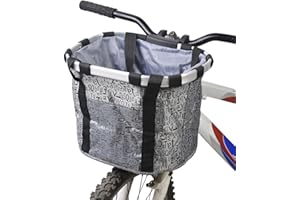 Redlution Bicycle Bike Detachable Cycle Front Canvas Basket Carrier Bag Pet Carrier Aluminum Alloy Frame Pet Carrier
