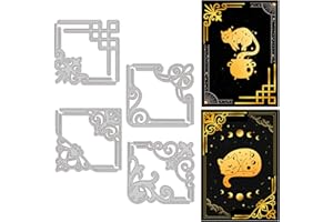 GLOBLELAND Finestra d'angolo Fustelle per fare la decorazione della carta Cornice taglio Muore Stencil per Scrapbooking Album di foto