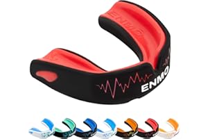 Enmo Maxilla Pro Gum Shield - Adult & Junior 10+ Mouth Guard with Case for Rugby, Boxing, Hockey and Contact Sports - Mouthguard with Boil & Bite, Breathing Channel Tech, Triple Layer