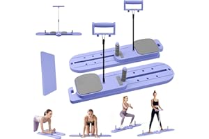 LIROPAU Pilates Reformer Board, 6-in-1 Pilates-Reformer, Multifunktionales Pilates Fitness Board mit Skimaschine, Widerstandsseil, Liegestützstange, Hebehandlauf für Anfänger & Profis