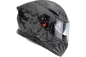 ViPER RSV95 Motorcycle Full Face Helmets - ECE ACU Certified Unisex Adult Motorbike Helmet with Drop Down Sun Visor For Men and Women